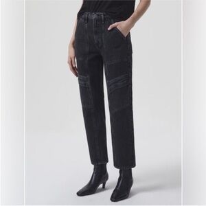 NWT Agolde Cooper Cargo in Black Panther 31 $275